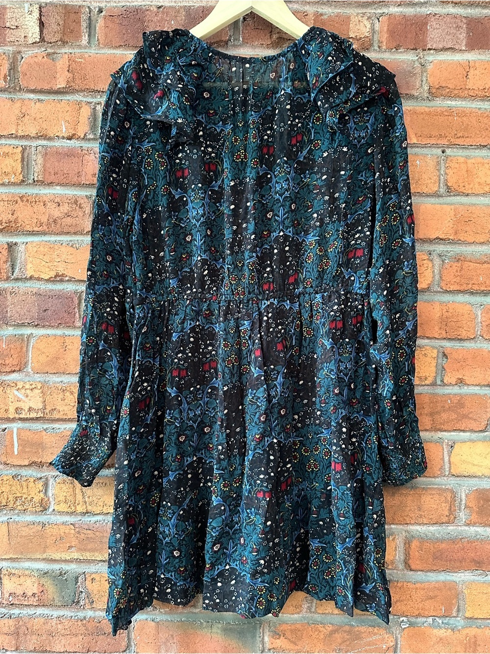ba&sh Presley Floral Ruffle Mini Dress Long Sleeve Boho Romantic - Picture 6 of 11